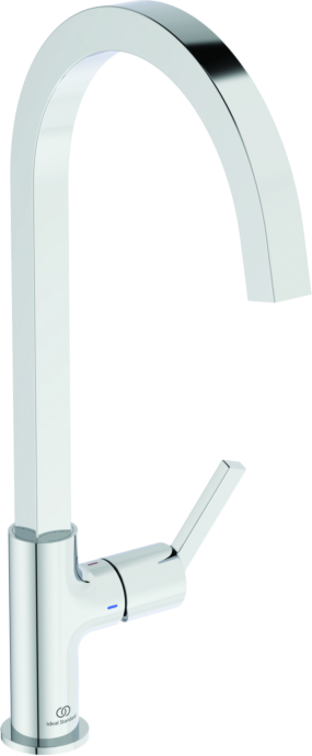 Ideal Standard Küchenarmatur BD412AA chrom, mit hohem eckigen Rohrauslauf, Niederdruck