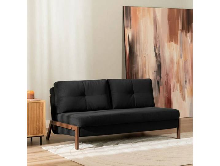 Bronx71 Schlafsofa 2-Sitzer Mikko Samt schwarz