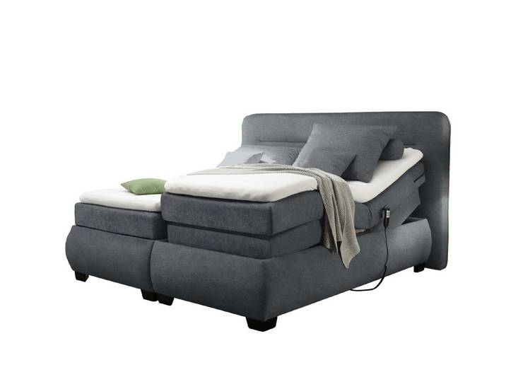 freiraum Boxspringbett EVOLUTION, Liegefläche 160x200cm, Motor, Bezug anthrazit - 190x122x220 (BxHxT)