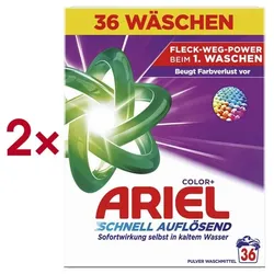 ARIEL 2x Pulverwaschmittel »Color+« 1.8 kg - 36 WL