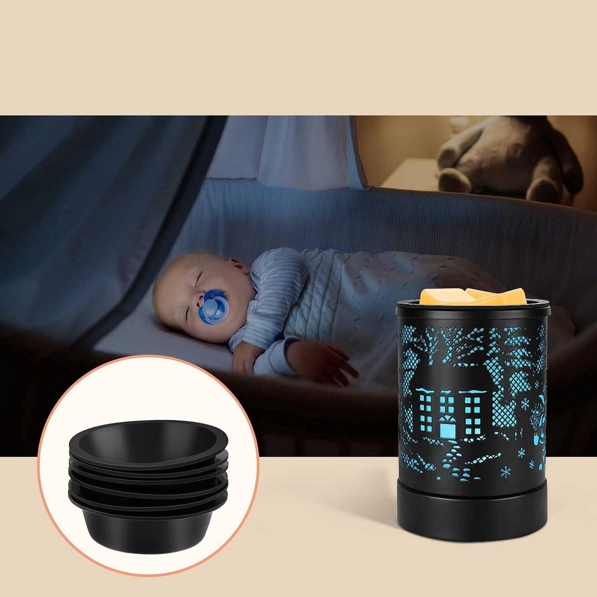 4 stuks Wax Melt Liners - Herbruikbare geurwax bakjes - Grijs