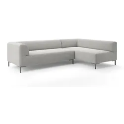 freistil Ecksofa 185 Stoff Grauweiß