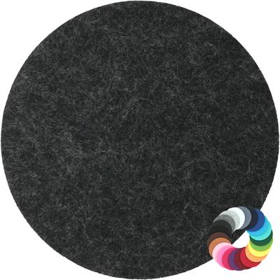 BIASTO - Premium Filz Untersetzer - rund 10cm - Farbe: dunkelgrau-meliert (HF026). Design Glas-Untersetzer für Getränke, Tisch, Bar, Tasse, Vase