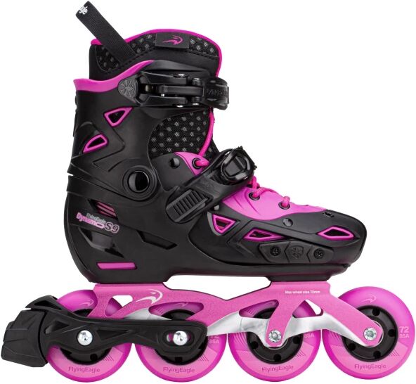 Inliner Mädchen FlyingEagle Dynamo Verstellbar (Schwarz/Pink - 27-31)