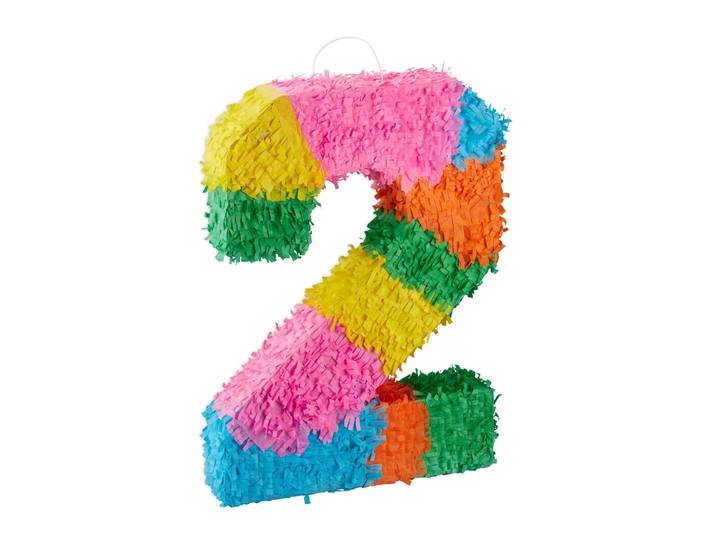Pinata Geburtstag Zahl Gelb-Hellblau-Orange
