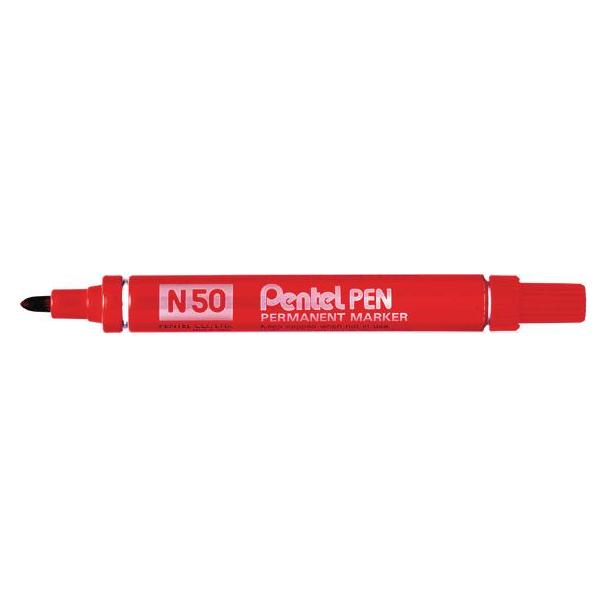 Pentel N 50 permanent marker Tip type Red 12 piece(s) (12x) (N50-B)