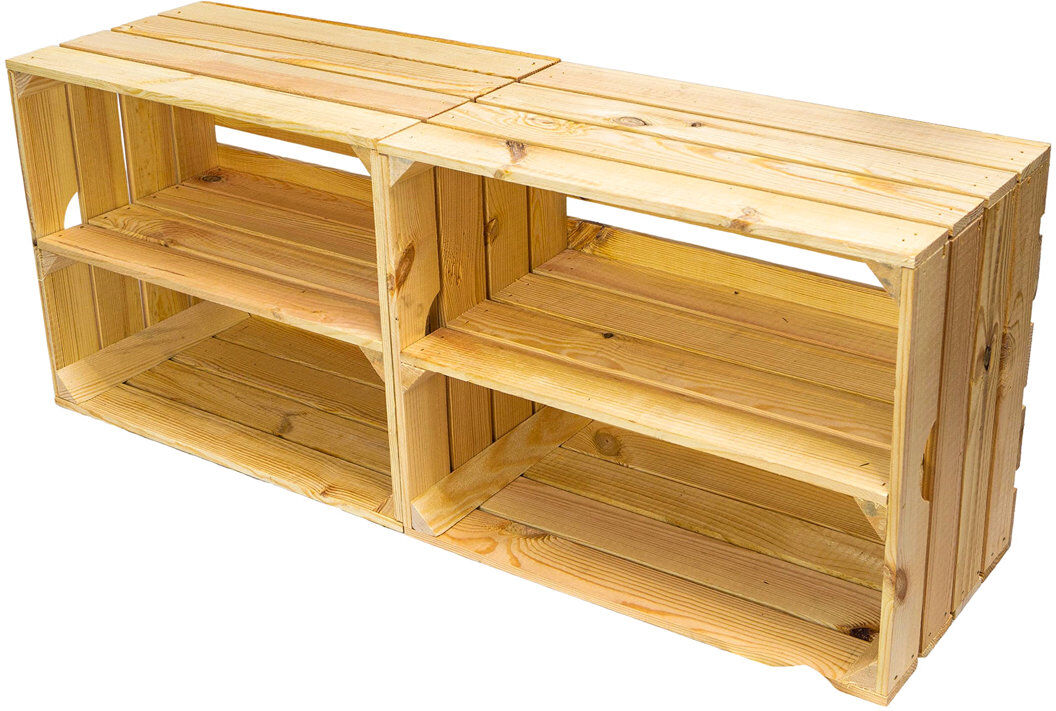 Union Rustic 4 Pair Stackable Solid Wood Shoe Rack Beige 4