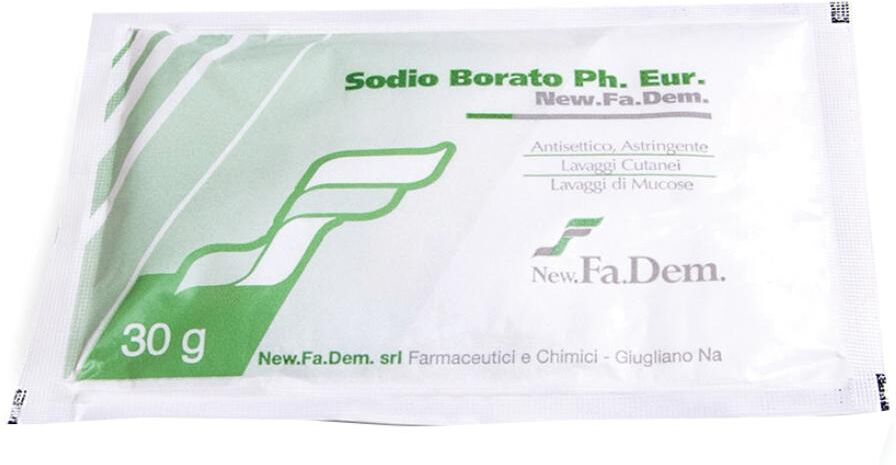 NEW FA.DEM. Srl Sodio Borato 30g - Antisettico e Astringente in Polvere