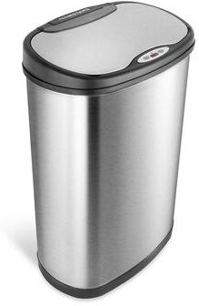 NINESTARS 2 Piece Stainless Steel Motion Sensor Trash Can Set 13 Gallon & 3 Gallon Combo CB-DZT-50-13/12-5