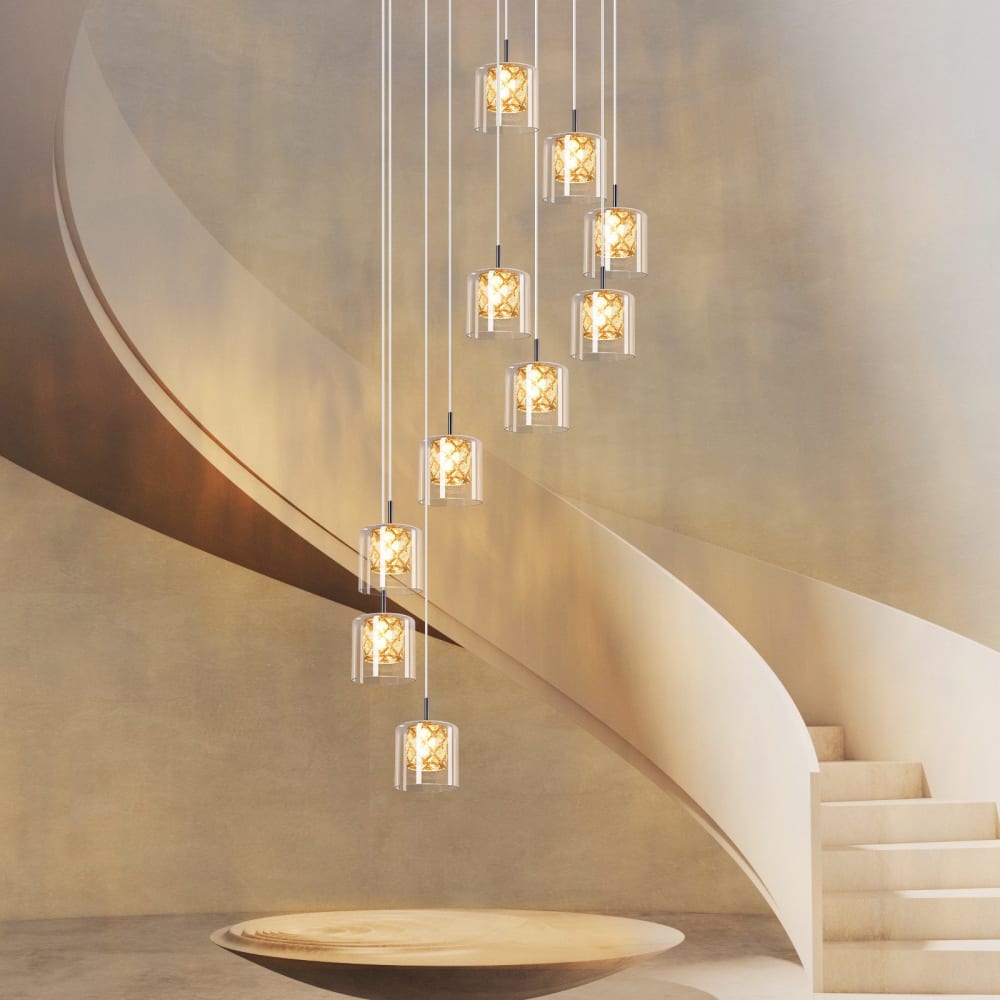 Nettlife Johannes - suspension en métal, coloris argent, l 44 cm, g9, max. 25 w Argenté 44x250x44cm