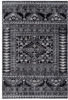 MDA Rugs Bergamo Collection Black/Gray Tribal Design Transitional Area Rug