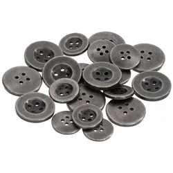 buttinette Jeansknöpfe in Metalltoptik, grau, Größe: 18 + 23 mm, Inhalt: 20 Stück