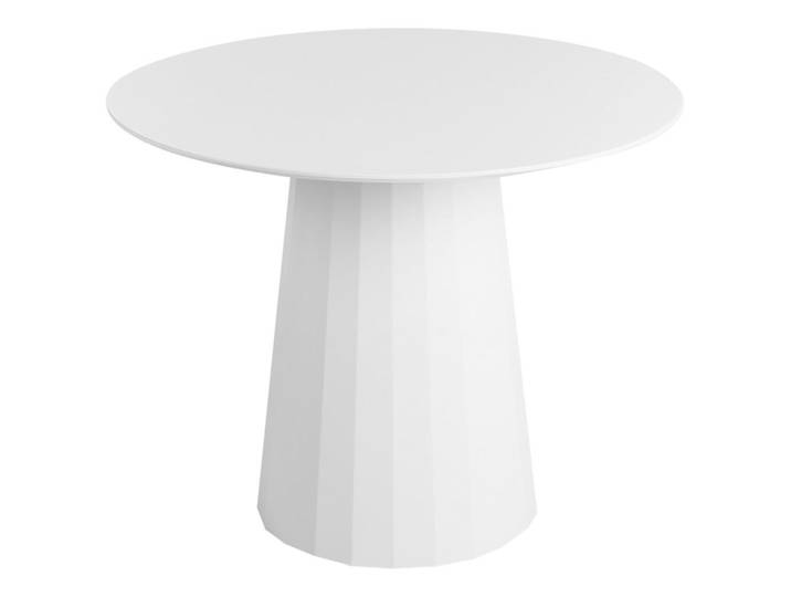 Beliani Esstisch Weiß 100 /100 cm Plato, Metall, Rund, 100x75x100 cm, Esszimmer, Esstische