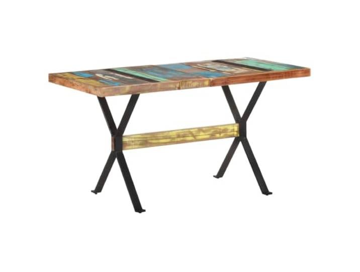 HEFZGDB Esstisch 140x70x76 cm Altholz Massiv Holz Industrie Design Tisch mit Stahlbeinen Einzigartige Maserung