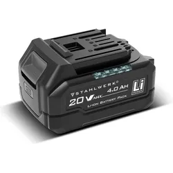 Stahlwerk, Werkzeugakku + Ladegerät, Akku WHB-2040 20 V 4 Ah 80 Wh mit 4-LED-Ladestandsanzeige, Prüftaste, Entriegelungstaste (20 V)