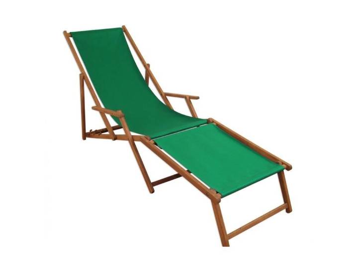 Chaise longue de jardin verte chilienne bain de soleil pliant avec repose-pieds 10-304F