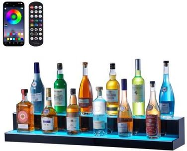 Tools, Home & Hobby Commercial Illuminated Home Bar Shelf, LED Lighted Liquor Bottle Display, Acrylic Drink Shelves With App And RF Control Commercial Illuminated Home Bar Shelf, LED Lighted Liquor Bottle Display, Acrylic Drink Shelves With App And RF Con