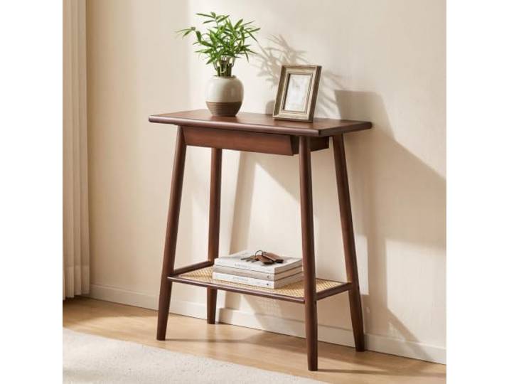LJWFZBD Konsolentisch mit Schublade, Schmaler Flurtisch aus Holz, Sofatisch Robustes MDF-Holz, Platzsparendes Design, Integrierte Schublade, Stabile Konstruktion