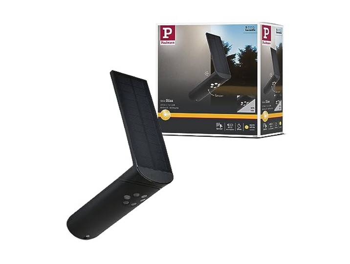 Paulmann 94260 Solar Wandleuchte Ilias LED Außenleuchte eckig incl. 1x1,2 Watt Anthrazit Kunststoff 3000 K Warmweiß