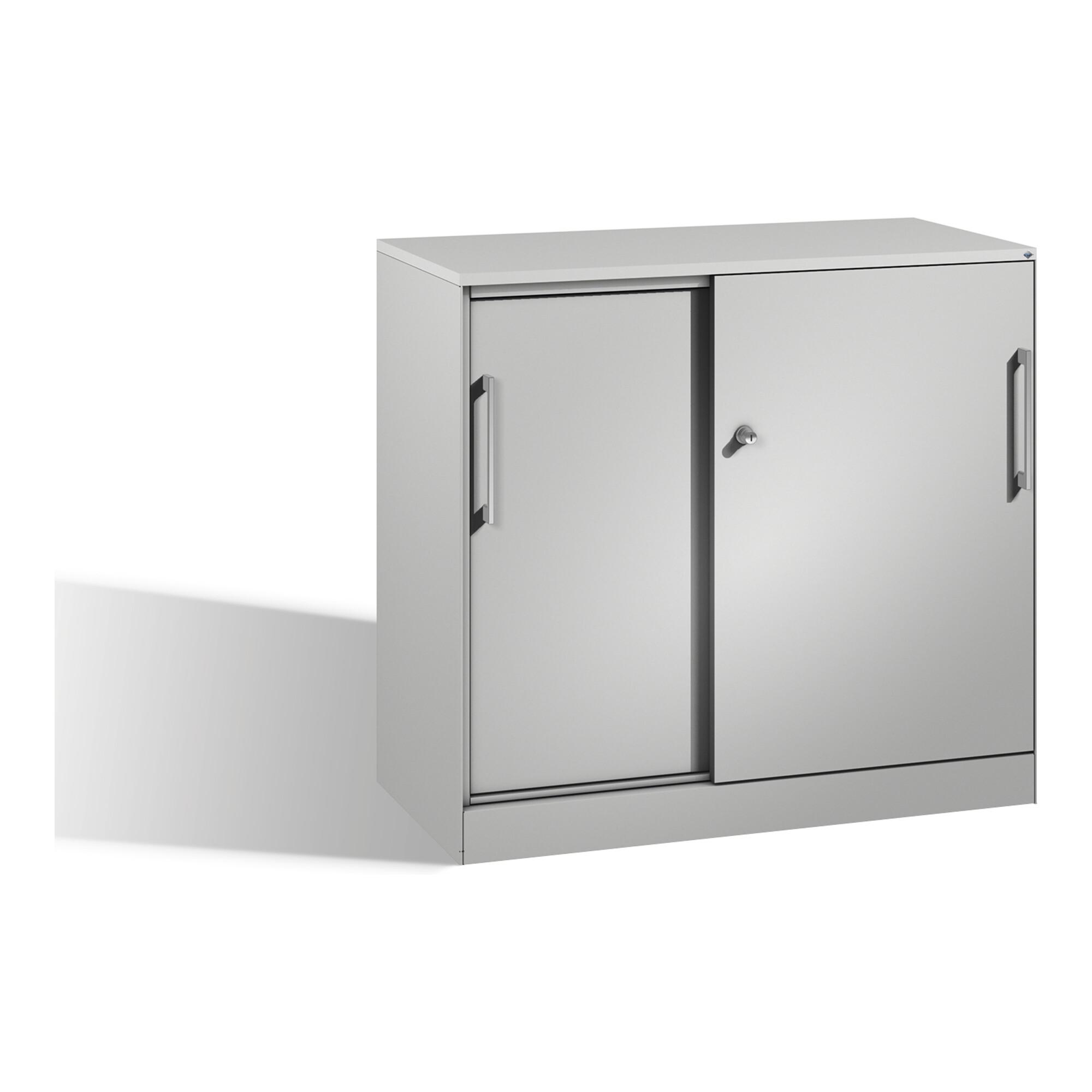 C+P Sideboard mit Schiebetüren Asisto, H915xB1000xT435mm, Front Lichtgrau, Korpus Lichtgrau ; C + P Möbelsysteme (142052-000|S10026)
