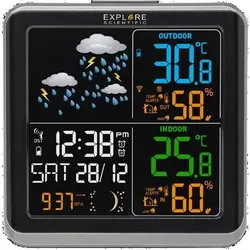 Explore Scientific WSH-4008C digitale Wetterstation Schwarz AC, Wetterstation, Schwarz