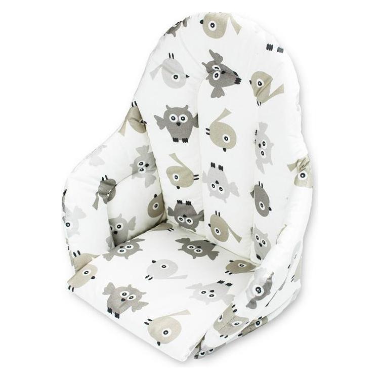 Anne & Mikael High chair cushion, gray, owl pattern (39597890)