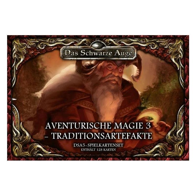 Ulisses Spiele DSA5 Spielkartenset - Aventurische Magie 3: Traditionsartefakte, 128 Karten (DE-Ausgabe) (Deutsch, 3 - 6 Spieler) (US25430)