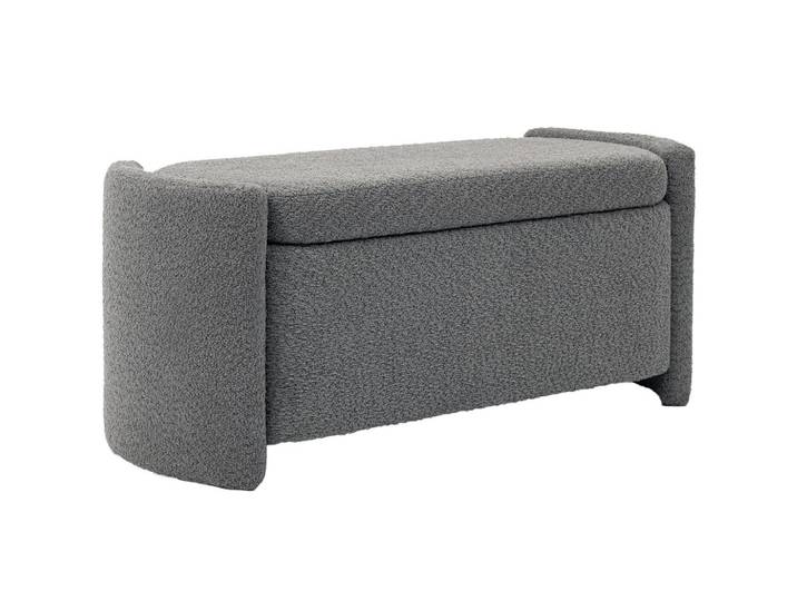 Homcom Sitzbank mit Stauraum Polyester Eukalyptusholz Grau, Holz, Echtholz,Eukalyptusholz, Füllung: Schaumstoff, 44x45.5x105 cm, Esszimmer, Bank, Sitzbänke