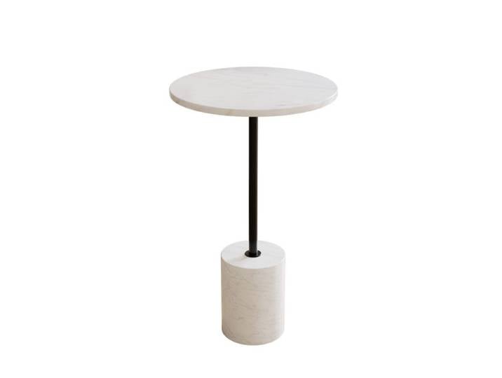 Liadomo Goro Beistelltisch aus Marmor - Marmor weiß Wohnzimmer,