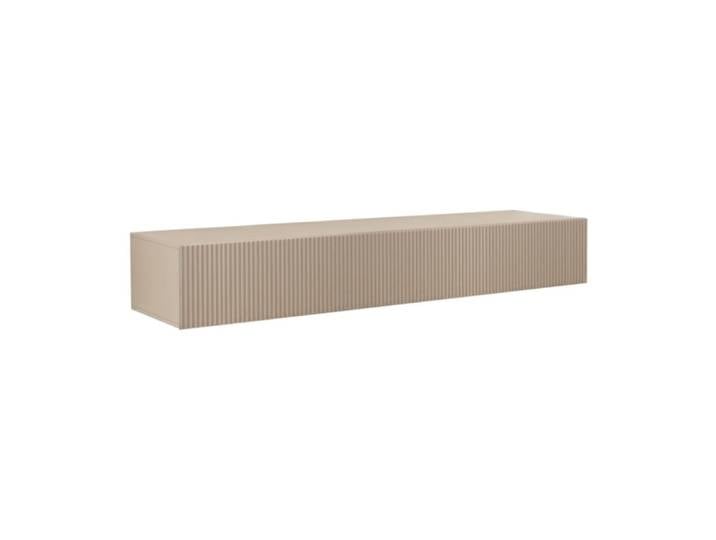 Meuble tv suspendu 160cm 1 porte abattante relief cachemire