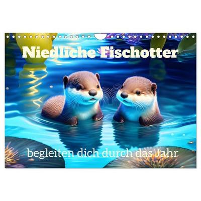 Niedliche Fischotter begleiten dich durch das Jahr (Wandkalender 2027 DIN A4 quer), CALVENDO Monatskalender