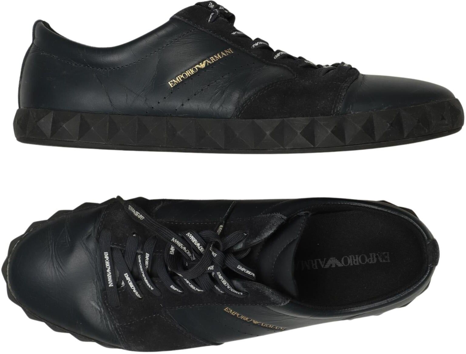 Giorgio Armani Emporio Armani Herren Sneaker, Schwarz, Gr. EU 45, kein / Etikett - Second Hand