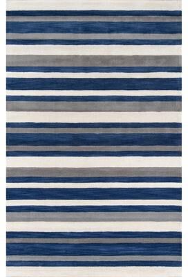 Momeni Metro Hand Tufted Wool Contemporary Striped Area Rug