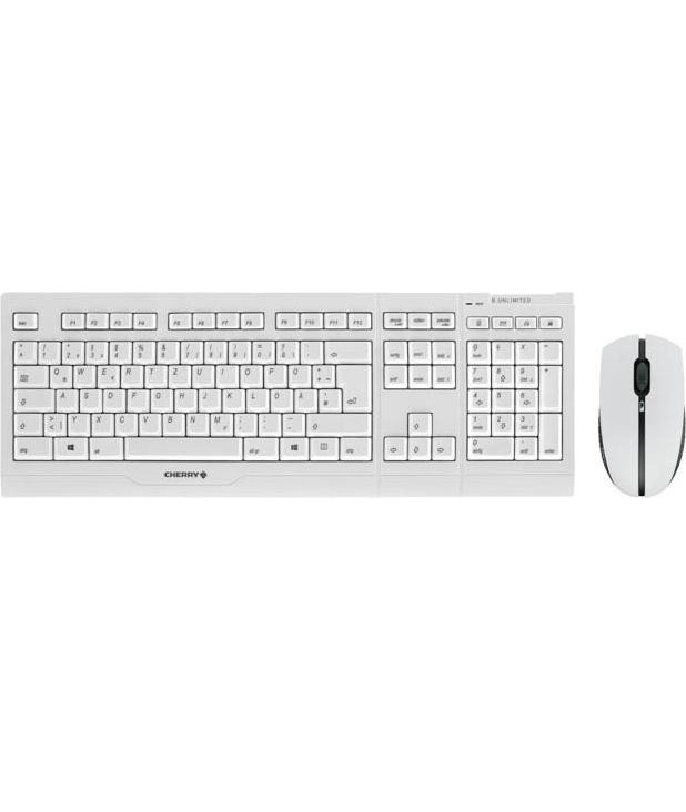 Cherry B.UNLIMITED 3.0 Tastatur-und-Maus-Set drahtlos 2,4 GHz Deutsch Pale Gray (JD-0410DE-0)