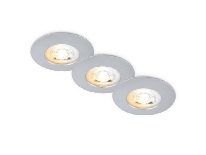 BRILONER - 3er Set LED Bad Einbaustrahler, CCT, IP65, 90mm, Chrom-Matt