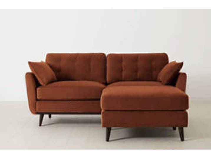Model 10 Zweisitzer Sofa mit Hocker, Umbrabraun
