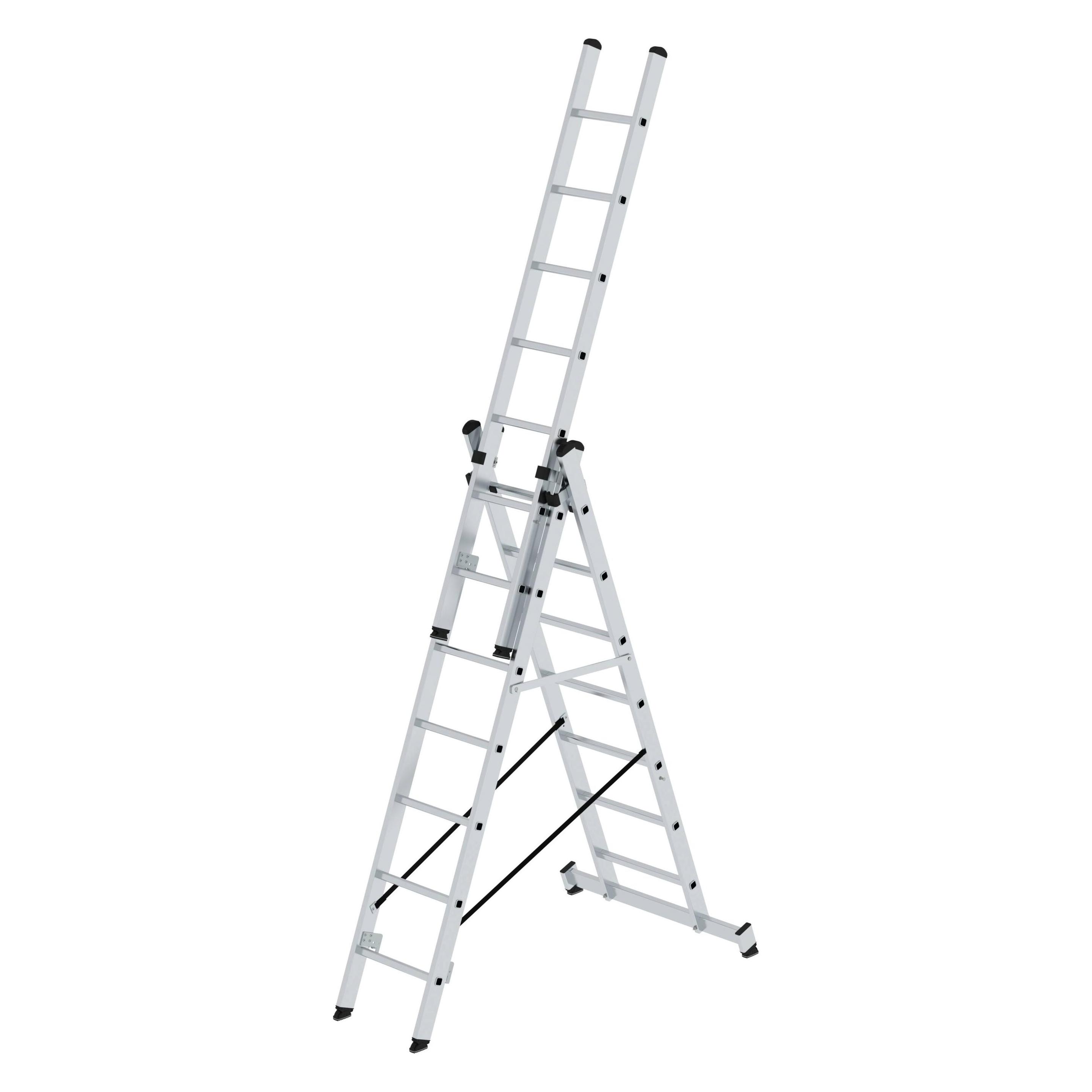 Munk Mehrzweckleiter 3-teilig mit nivello-Traverse 3x7 Sprossen (Mehrzweckleiter, 502.70 cm) (011107)