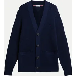 Cardigan mit Waffel-Struktur Blau XL