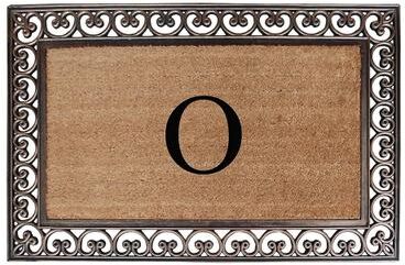A1 Home Collections Rubber Coir Classic Paisley Border Monogrammed Welcome Entrance Doormat