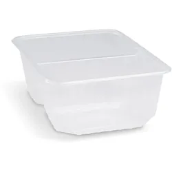 Rechteckschale (PP) 2-geteilt klar 186 x 133 mm 1000ml