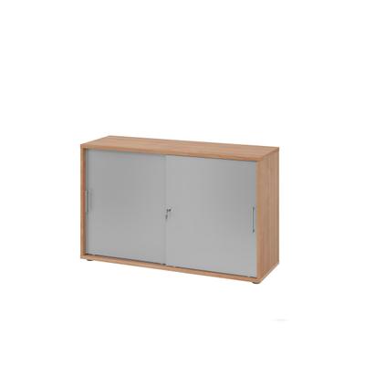 Hammerbacher-Schiebetürenschrank 2 OH BS Nussbaum/Silber-V1752S/N/S/BS