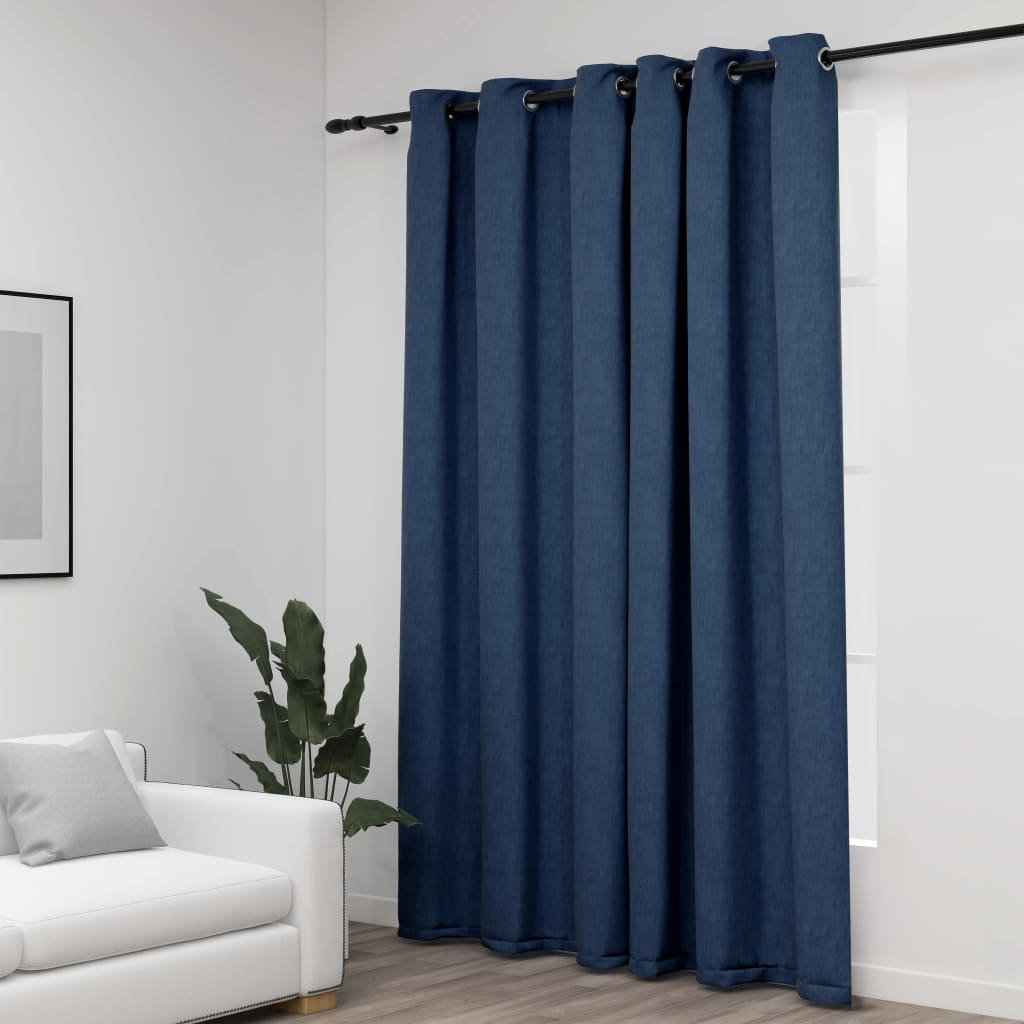 17 Stories Cezaria Blackout Curtain Blue 290cm W