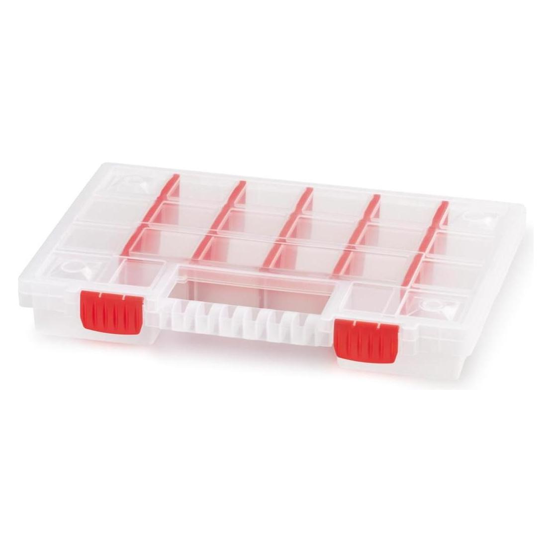 Prosperplast Sortierkasten Sortimentsbox Kleinteilemagazin Mit 20 Fächern Ergonomischer Griff Klemmverschlüsse Tr (KNO35255T)