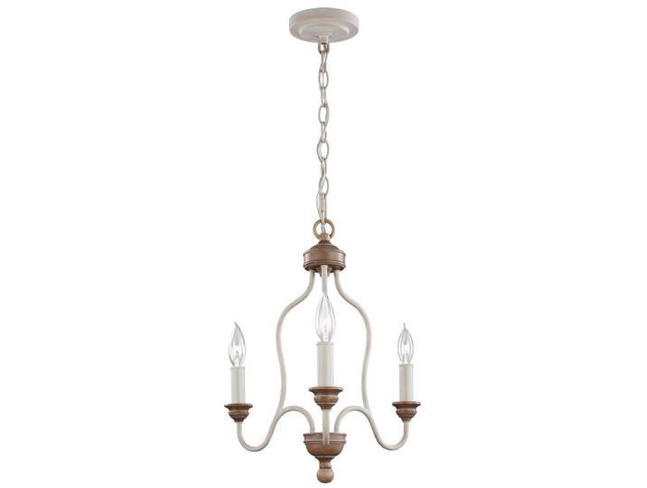 Elstead Lighting Kronleuchter Hartsville, Weiß, Kernbuche, Metall, Glas, 59.7 cm, RoHS, Lampen & Leuchten, Innenbeleuchtung, Hängeleuchten, Kronleuchter