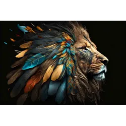 Acrylglasbild INDIAN KING (BHT 120x80x1,80 cm) - BHT 120x80x1,80 cm