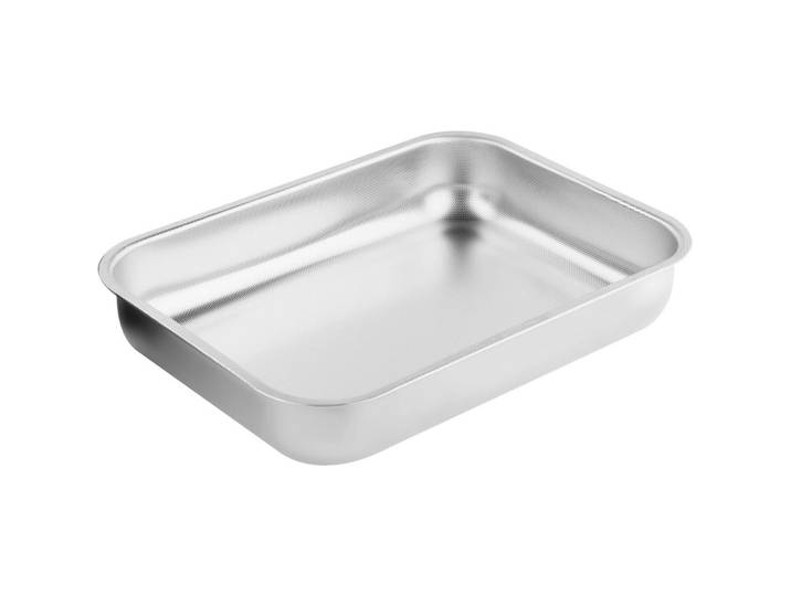 moHA! Bräter, Edelstahlfarben, Metall, 3,5 l, rechteckig, 27x6x20 cm, rostfrei, antihaftbeschichtet, Kochgeschirr, Töpfe, Bräter