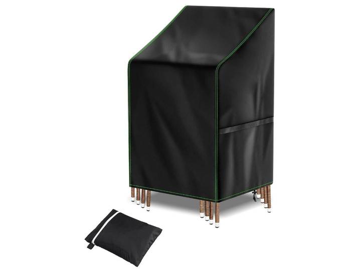 Gartenstuhl Abdeckung Schutzhülle für Stapelstühle 64x64x70/120 cm 210D Oxford Schwarz