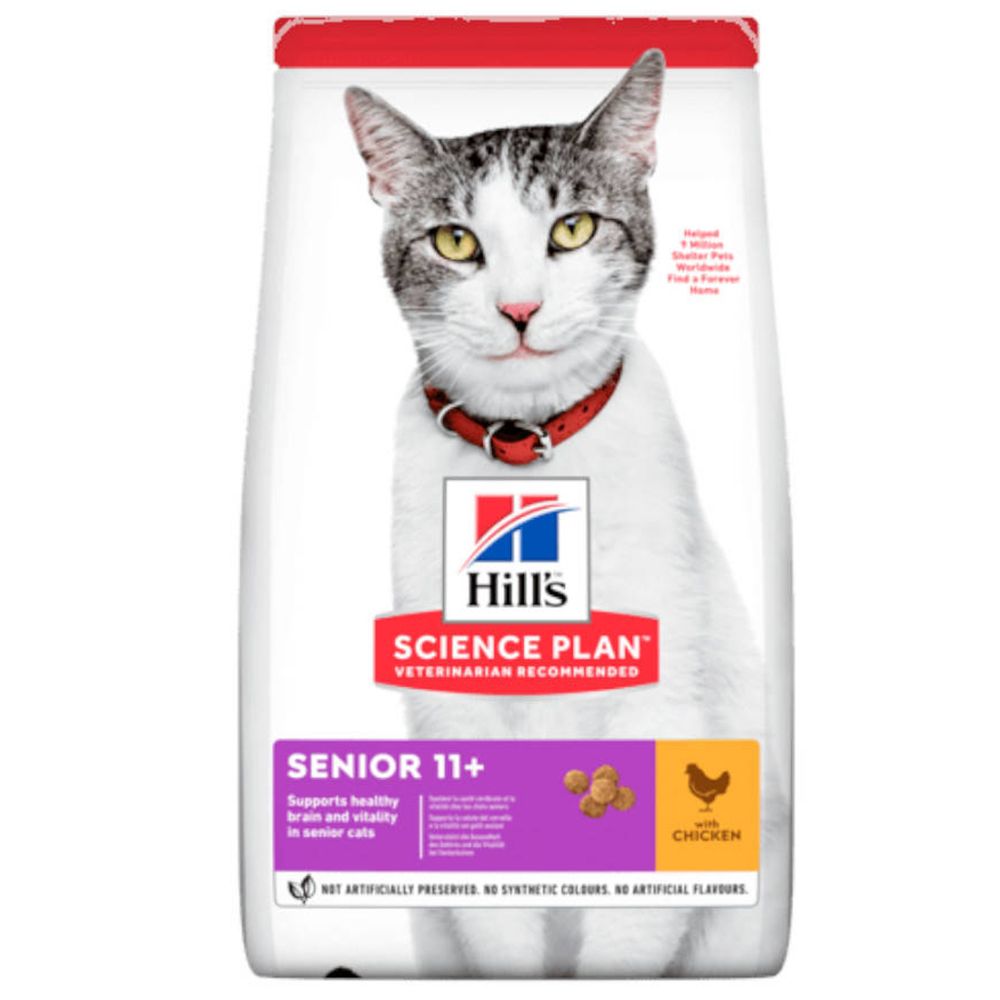 Hill's Sciene Plan Feline Senior 11+ met Kip 3 kg Pellets
