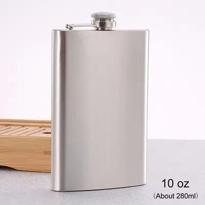 Inspired Living Compact Travel Stainless Steel Hip Flask 10 Oz Pocket Whisky & Wine Bottle 10 Oz