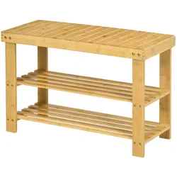 HOMCOM - Schuhbank - 70L x 28B x 45H cm - natur